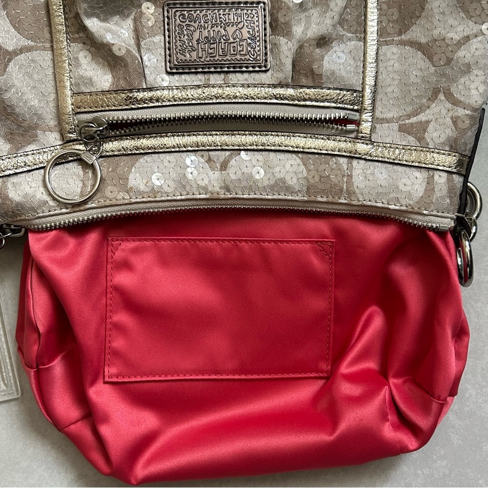Coach Poppy sequin shoulder bag with gold leather trim - Picture 14 of 15